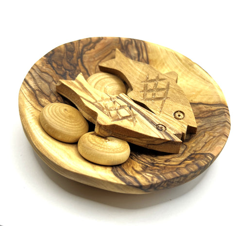 Olive Wood Tabgha (Loaves and Fish)
